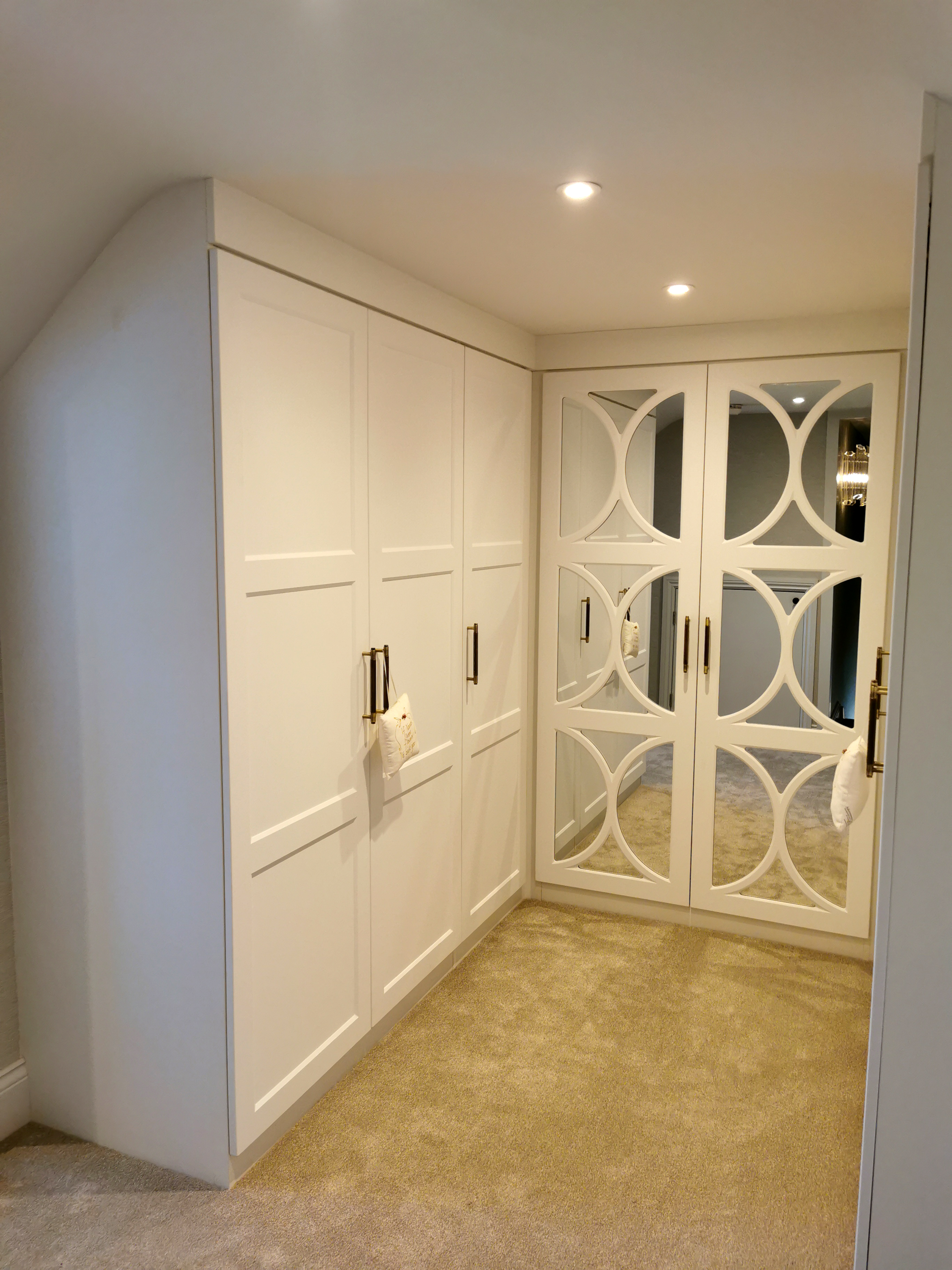 White Wardrobes with Decorative Mirrors